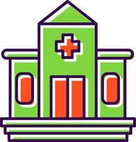 hospital lleno icono vector