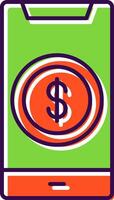 Dollar Filled  Icon vector