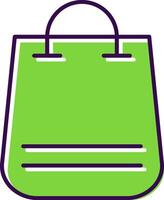 compras bolso lleno icono vector