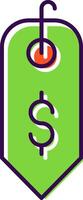 Dollar Sign Filled  Icon vector