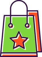 Shopping Bag Filled  Icon vector