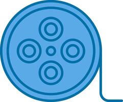 Film Reel Filled Blue  Icon vector