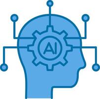 Artificial Intelligence Filled Blue  Icon vector