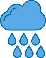 Rainy Filled Blue  Icon vector