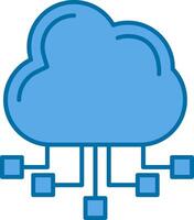 nube servidor lleno azul icono vector