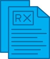 rx lleno azul icono vector