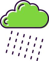 Rainy Filled  Icon vector