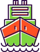 Logistics Ship Filled  Icon vector