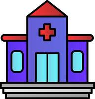 hospital línea lleno degradado icono vector