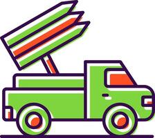 Missile Truck Filled  Icon vector