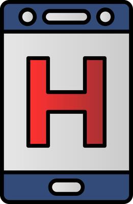 Hospital Line Filled Gradient  Icon