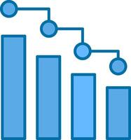 Bar Chart Filled Blue  Icon vector