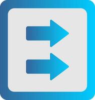 Fast Forward Flat Gradient  Icon vector