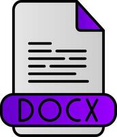 docx línea lleno degradado icono vector