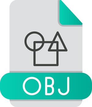 Obj Flat Gradient  Icon vector
