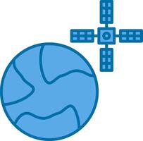 Satellite Filled Blue  Icon vector