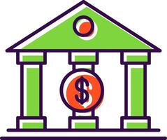 Bank Filled  Icon vector