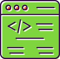 Web Coding Filled  Icon vector