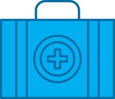 First Aid Kit Filled Blue  Icon vector