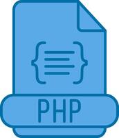 Php Filled Blue  Icon vector