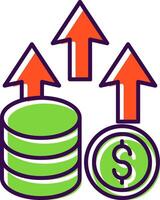 Money profit Filled  Icon vector