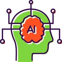 Artificial Intelligence Filled  Icon vector