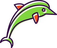 Dolphin Filled  Icon vector