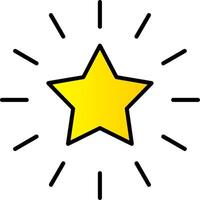 Star Line Filled Gradient  Icon vector