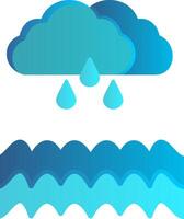 Flood Flat Gradient  Icon vector