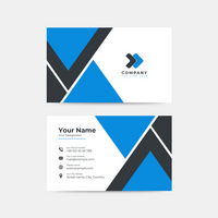 business card with a blue and white design, Business card design templates psd