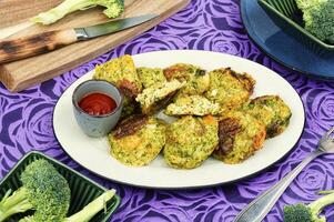 Homemade broccoli cutlets. photo