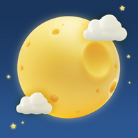 3D Night sky and moon illustration PSD