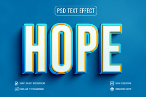 3d hoppas text stil effekt psd