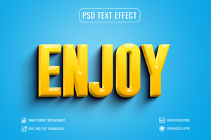 enjoy 3d text style effect psd