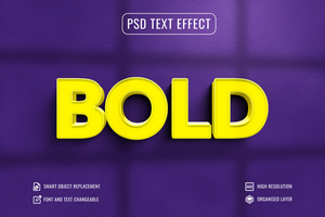 3d text effect for bold typography psd
