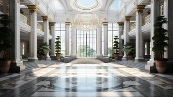 AI generated Marble Atrium background photo