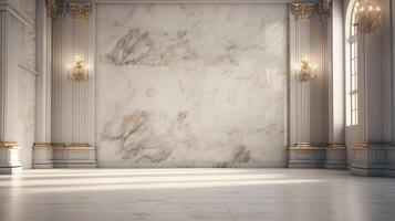 AI generated Marble Interior background photo