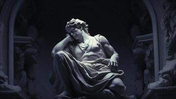 AI generated Marble Statue background photo