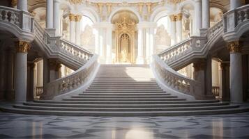 AI generated Marble Staircase background photo
