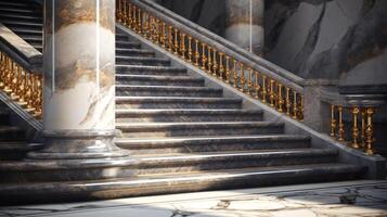 AI generated Marble Stairs background photo