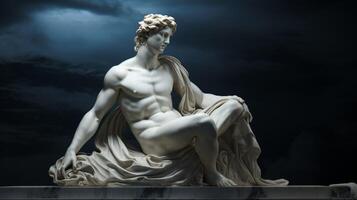 AI generated Marble Statue background photo