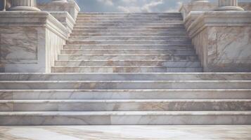 AI generated Marble Steps background photo