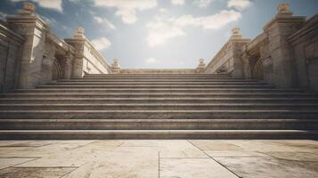 AI generated Marble Steps background photo