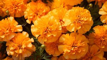 AI generated Marigold Floral background photo