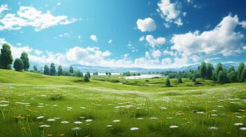 AI generated Meadow Nature background photo