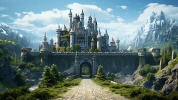 AI generated Medieval Castles and Kingdoms game background photo