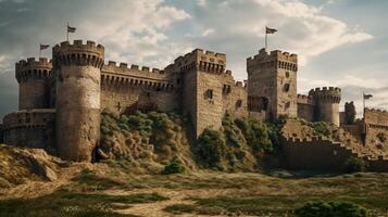 AI generated Medieval Castles and Kingdoms game background photo