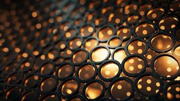 AI generated Metal Mesh with Circular Holes background photo
