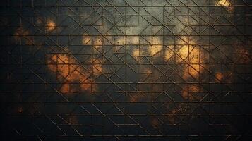 AI generated Metallic Grid with Grunge Texture background photo