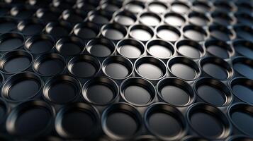 AI generated Metallic Grid with Round Holes background photo